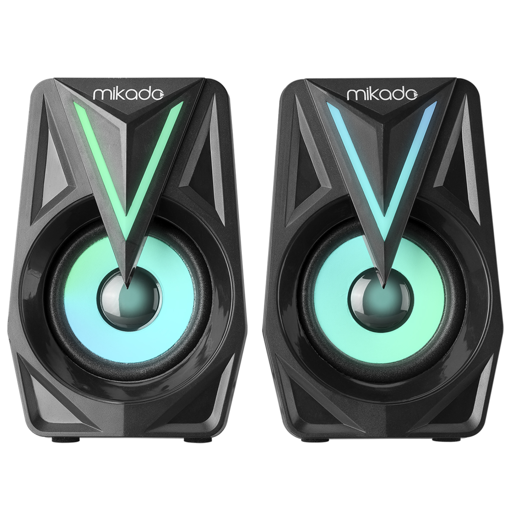 MIKADO MD-S23 GLARE, 6W, 1+1, Masaüstü, RGB Aydınlatma, USB, Siyah Kasa, Speaker - Mikado - görsel 2