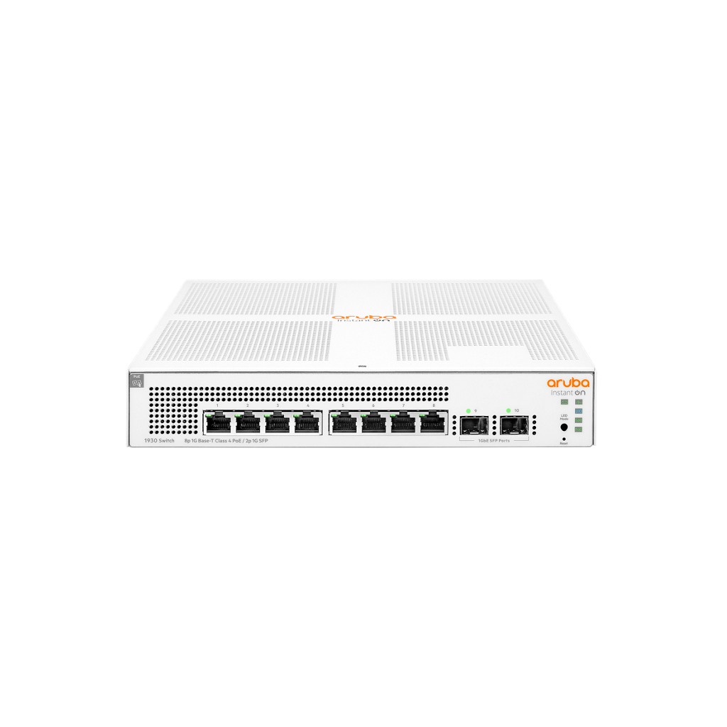 HP Aruba Instant On, JL681A, 1930-8G, 8Port, GigaBit, PoE 124W, 2 Port Gigabit SFP, Yönetilebilir, Rack Mount Switch - Hp