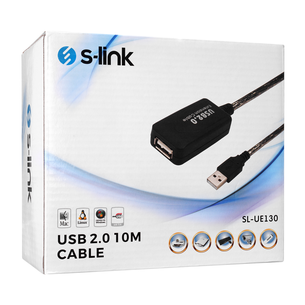 S-LINK SL-UE130 10 Mt USB 2.0 USB Uzatma Kablosu - S-LINK - görsel 4