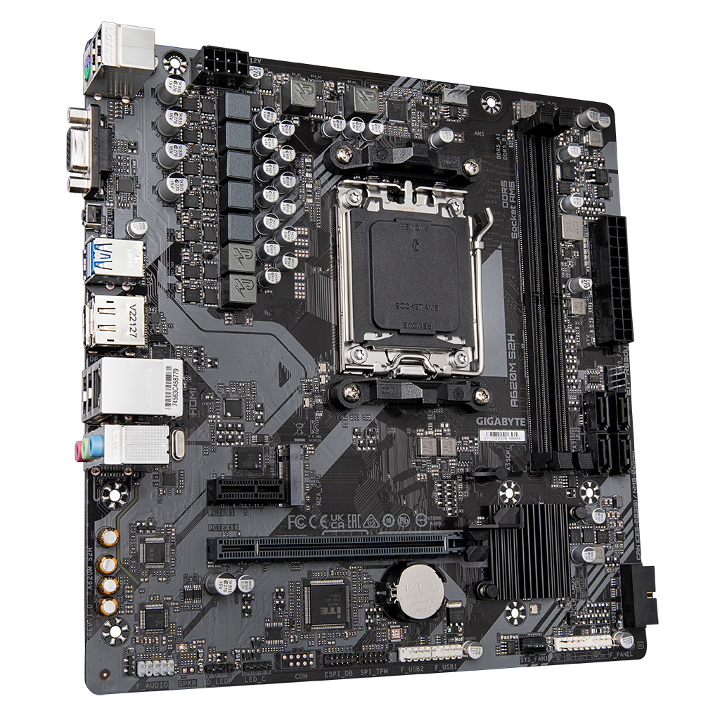 GIGABYTE A620M-S2H, rev.1.2, 6400MHz, 2xDDR5, 1x M.2, D-SUB, HDMI, DP, AM5 Soket Anakart - Gigabyte - görsel 3