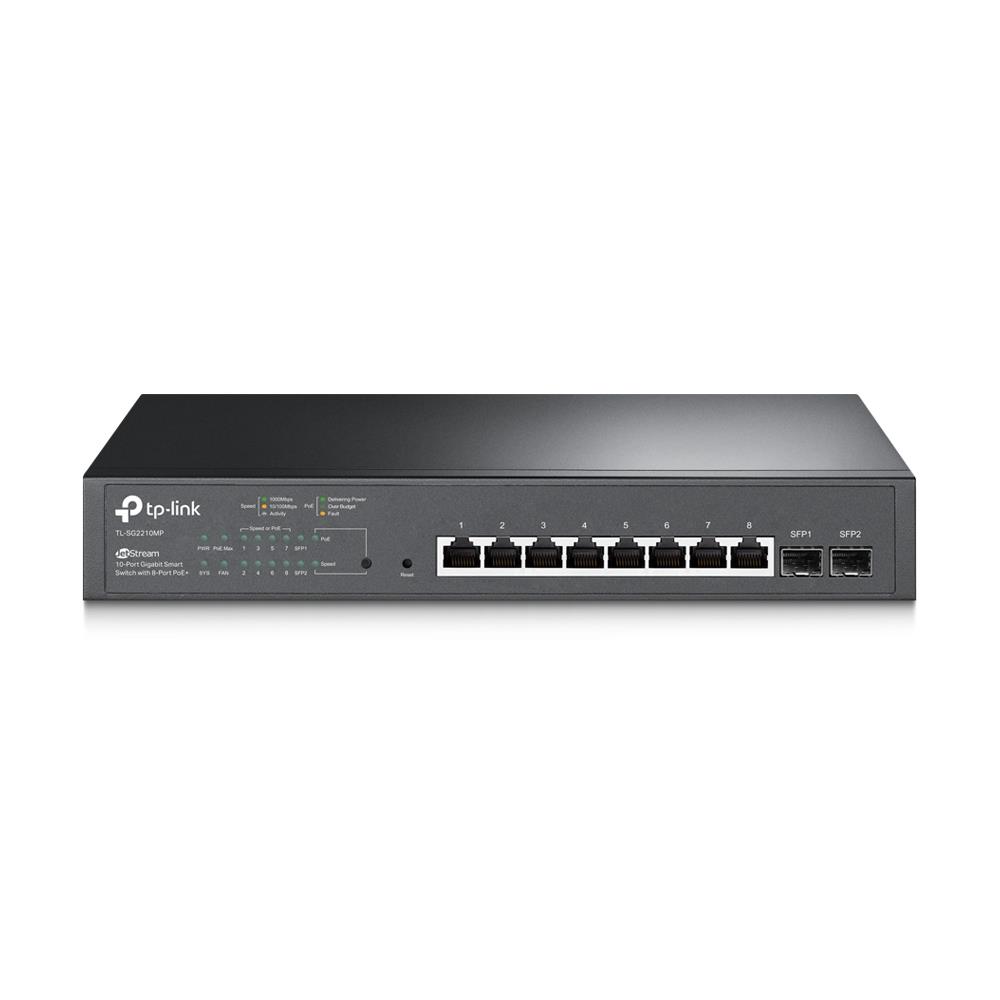 TP-LINK OMADA TL-SG2210MP 8 PORT GIGABIT+ 2XGIGABIT SFP UPLINK YÖNETİLEBİLİR 150W POE RACKMOUNT SWITCH - Tp-Link
