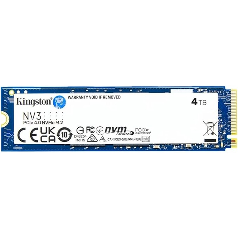 4 TB KINGSTON NV3 M.2 NVME PCIE GEN4 6000/4000MBS SNV3S/4000G - Kingston