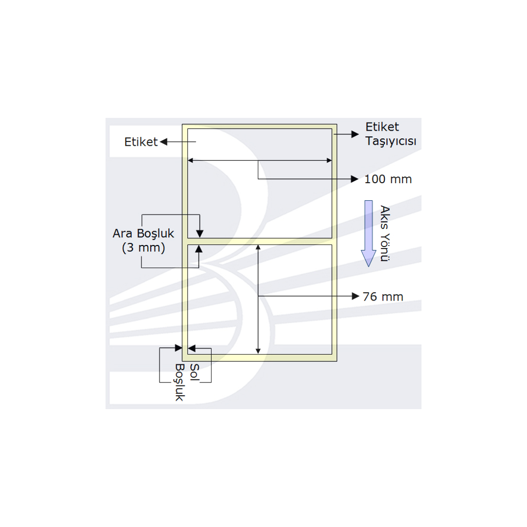 POWERGATE Etiket, Vellum, 100mmx76mm,  (Tek Kolonda 1li) Toplam 570 ad - PowerGate - görsel 2