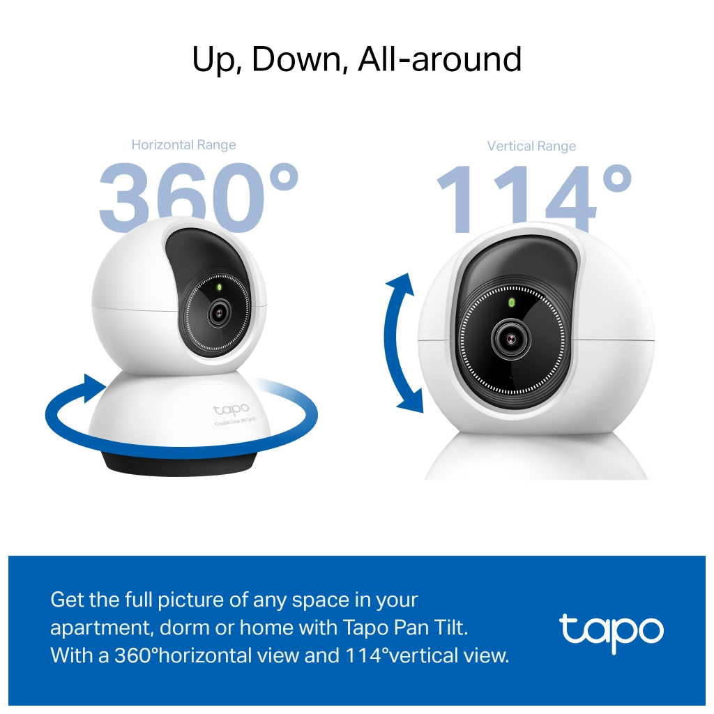 TP-LINK Tapo TC72 (C220), 2K QHD 4,0Mpix, İç Mekan WiFi, 9Mt. Gece Görüşü, 360 Dönüş, İki Yönlü Ses Güvenlik Yapay Zeka Destekli Kamera - Tp-Link - görsel 4