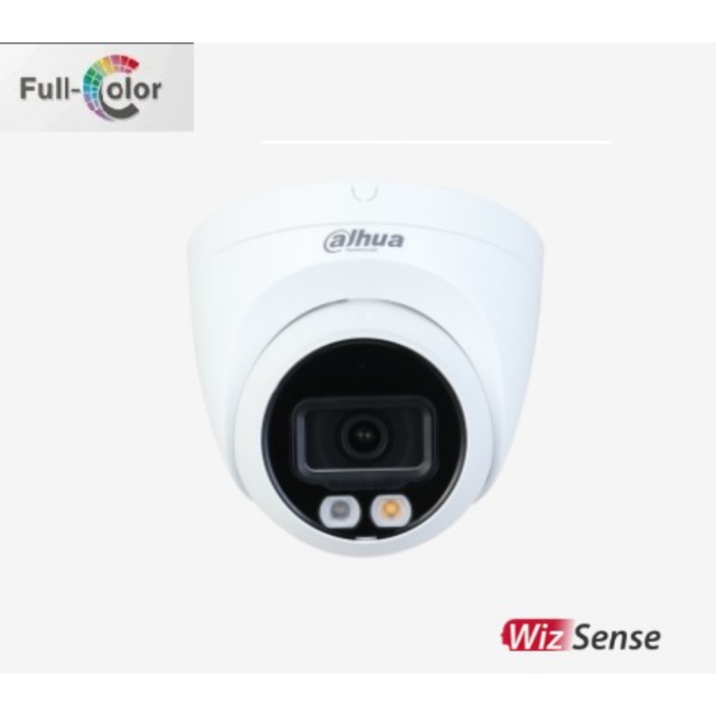 DAHUA  IPC-HDW2249T-S-IL, 2Mpix, Full Color, 2,8mm Lens, H265+, 30Mt Gece Görüşü, IP67, Dahili Mikrofon, PoE Dome IP Kamera - Dahua