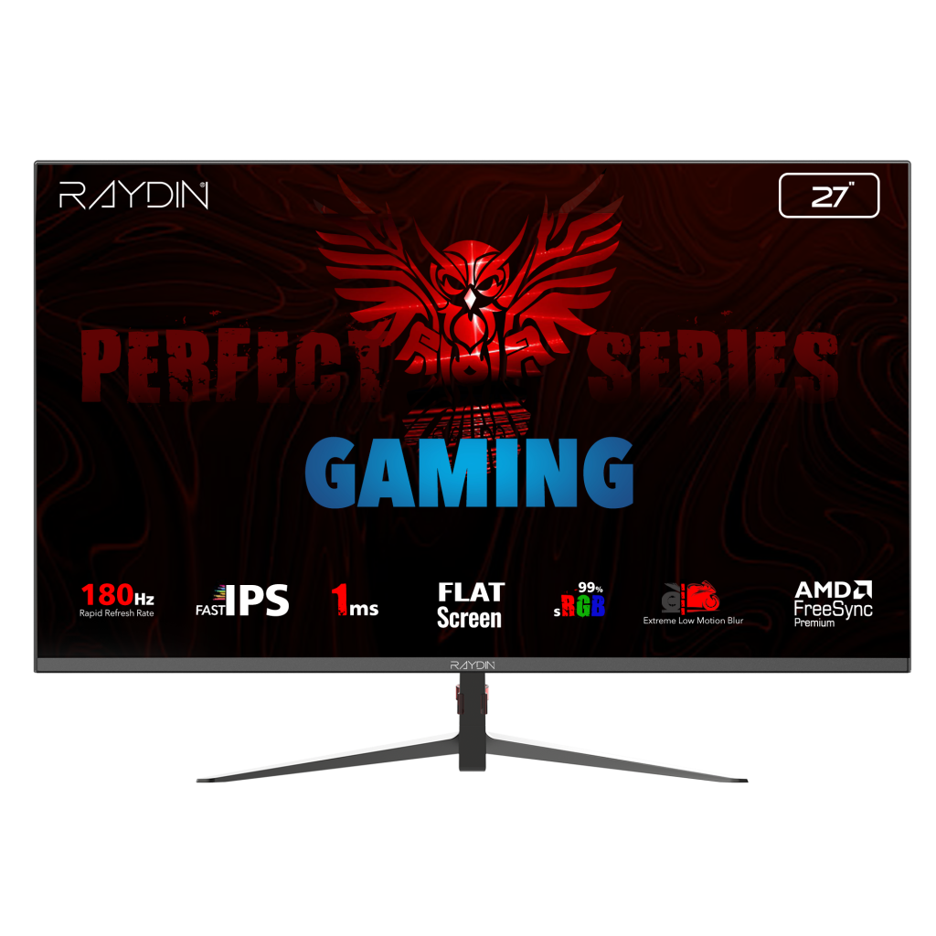 RAYDIN MM27DFI-180HZ, 27", 1ms, 180Hz, Full HD, 300 nits, HDMI, DP, IPS LED, Flat, Frameless, FreeSync Gaming Monitör - RAYDIN