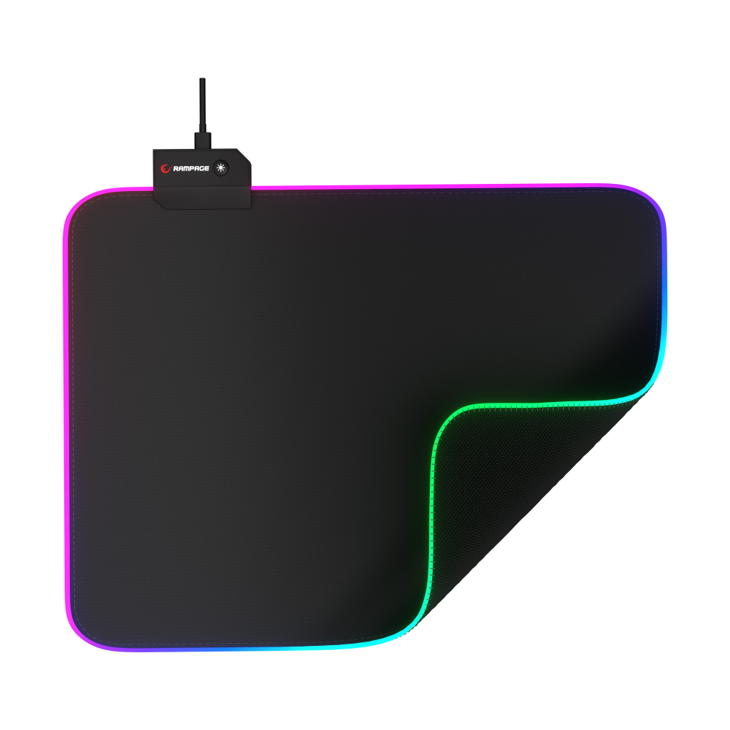Rampage MP-21, PULSAR M RGB, 252x328x3mm, RGB Led, Gaming, MOUSE PAD (Siyah) - Rampage