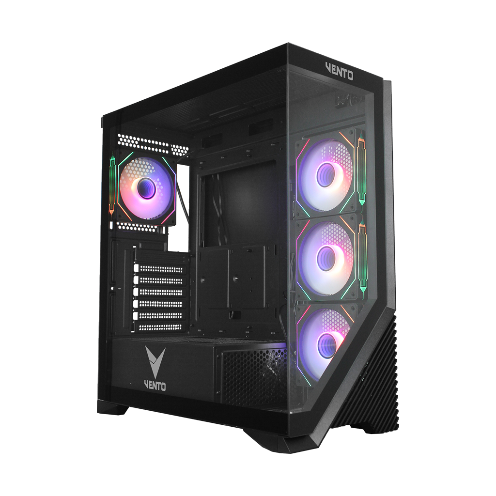 VENTO VG4202FLA, 850W, 80 Plus Siyah,  Temperli Cam, RGB, Mesh, ATX, Akvaryum Tipi, GAMING KASA - Vento