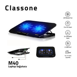 CLASSONE M40  2xFAN 2xUSB 14"-17" GAMING NOTEBOOK SOGUTUCU - CLASSONE