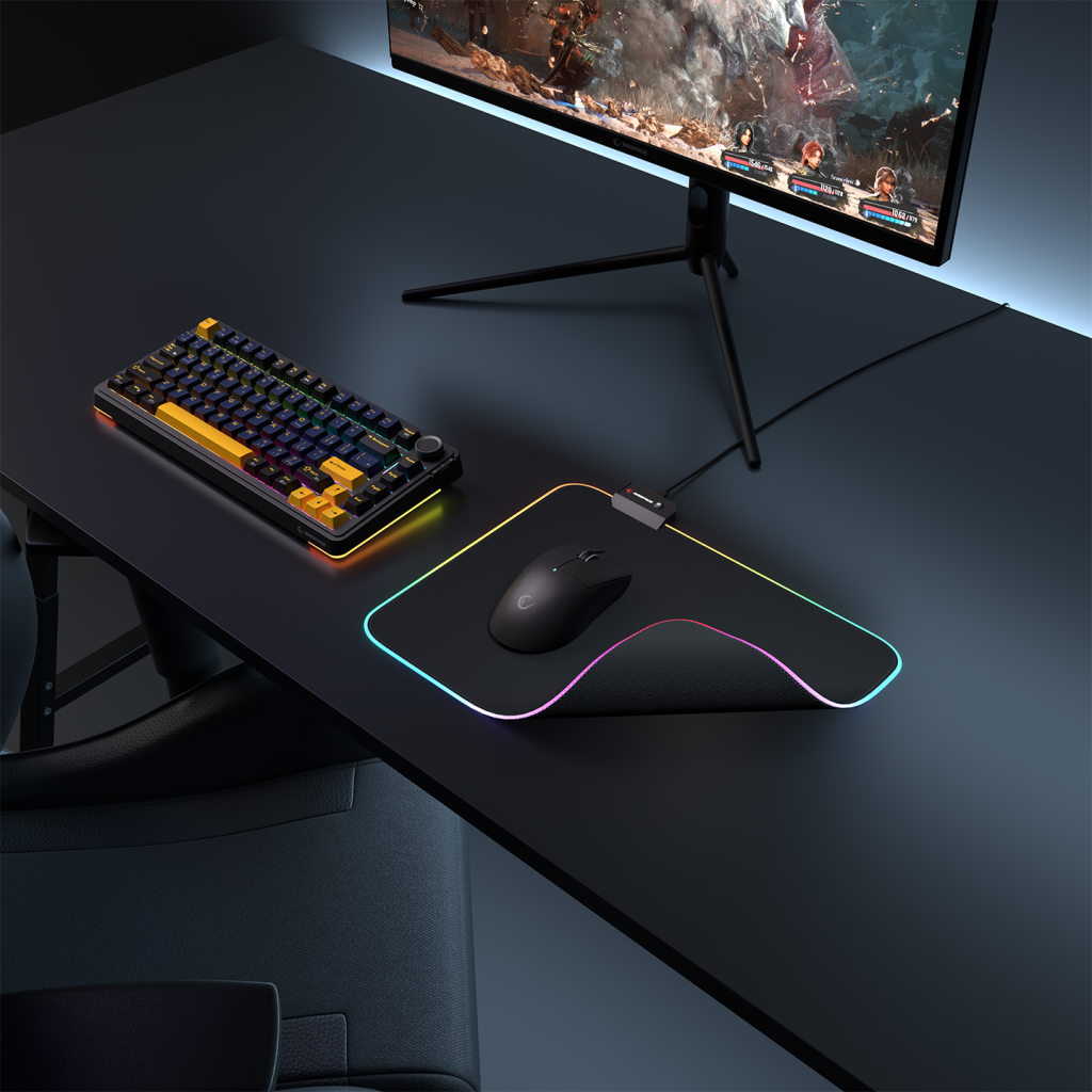 Rampage MP-21, PULSAR M RGB, 252x328x3mm, RGB Led, Gaming, MOUSE PAD (Siyah) - Rampage - görsel 4