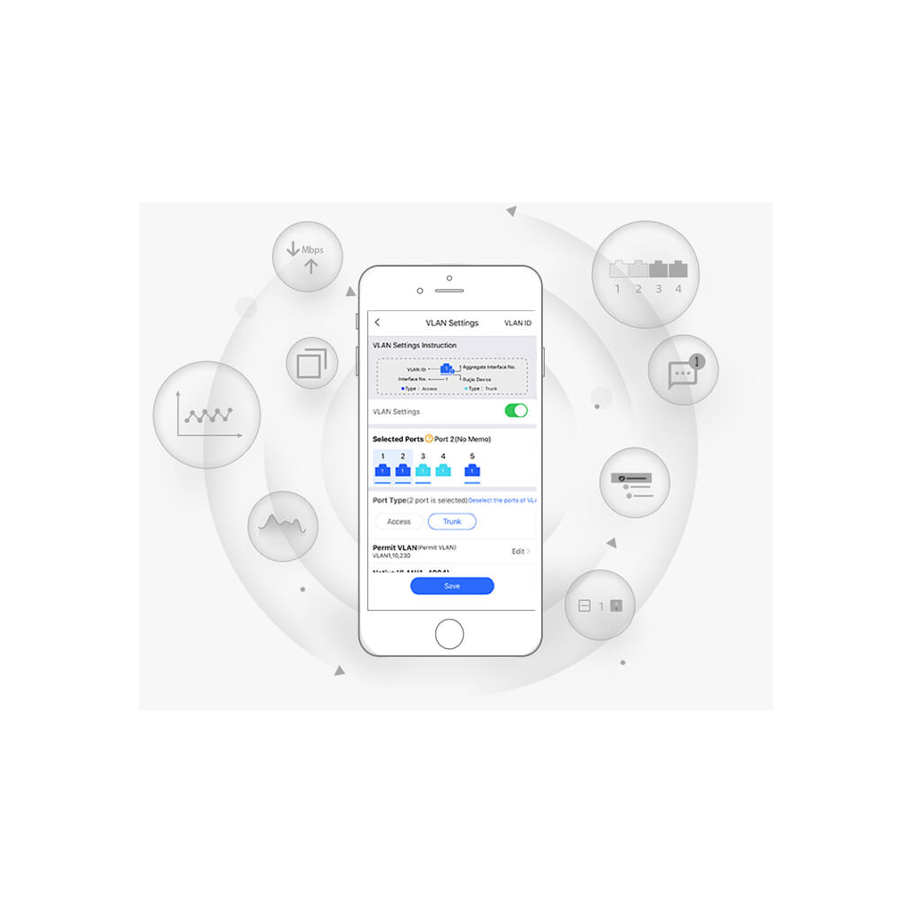 RUIJIE-REYEE RG-ES205GC-P 5 Port Gbit 4 Port Poe 54W Yönetilebilir (L2) Switch - RUIJIE-REYEE - görsel 5