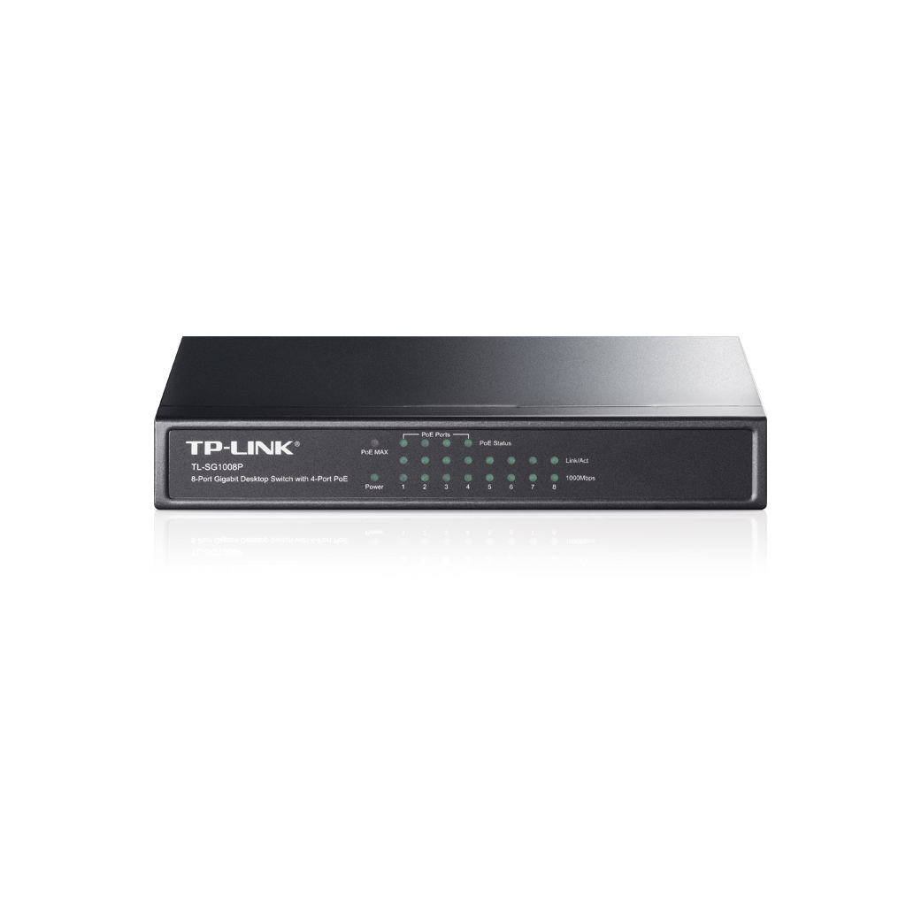 TP-LINK TL-SG1008P, 8 Port, GigaBit, 4 Port PoE, 55W, Yönetilemez, Metal Kasa, Masaüstü Switch - Tp-Link - görsel 3