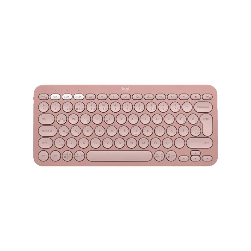 LOGITECH K380S, Pebble Keys 2,  Rose, 920-011861, Bluetooth, Türkçe, Q, Multimedya, Mini Klavye - Logitech