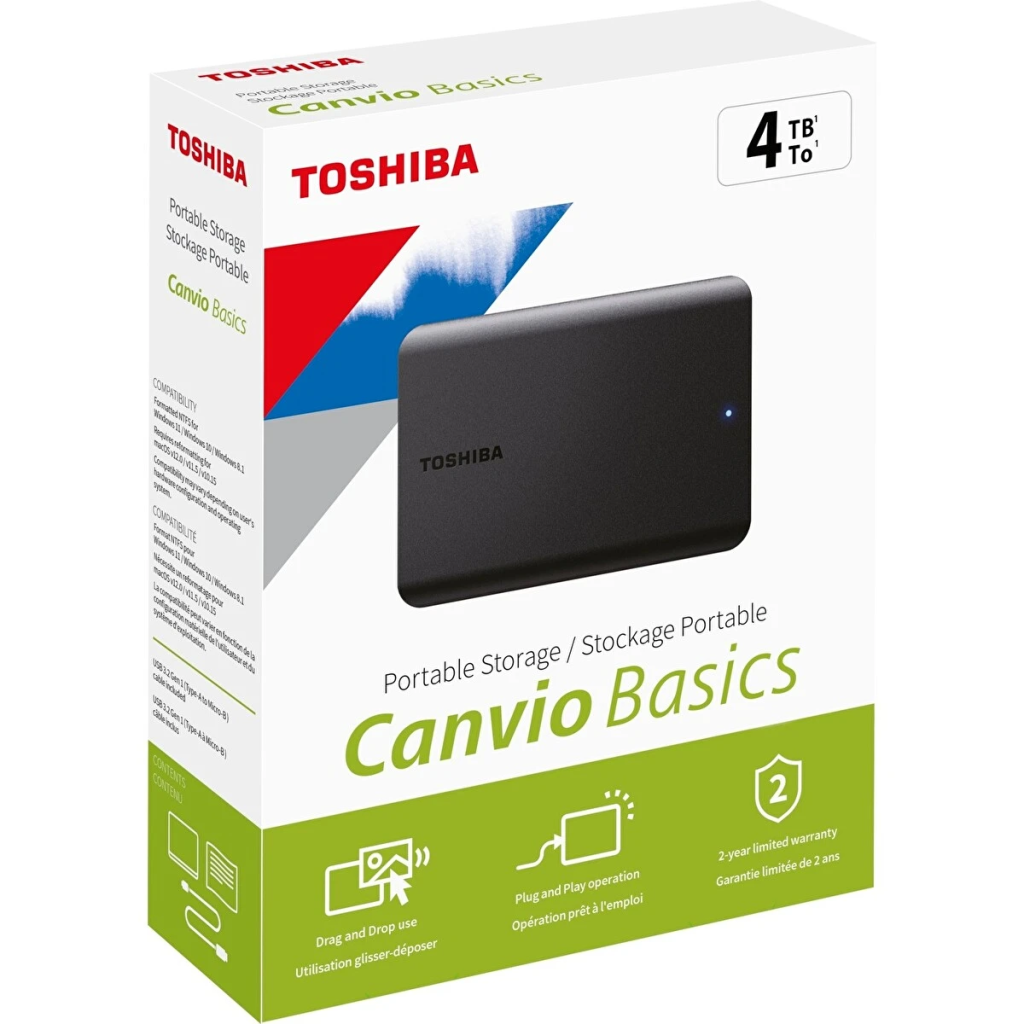 TOSHIBA HDTB540EK3CA Canvio Basic 2.5" 4TB 5,0 Gbit/sn USB 3.2 Gen1 Siyah Taşınabilir Harddisk - TOSHIBA - görsel 6