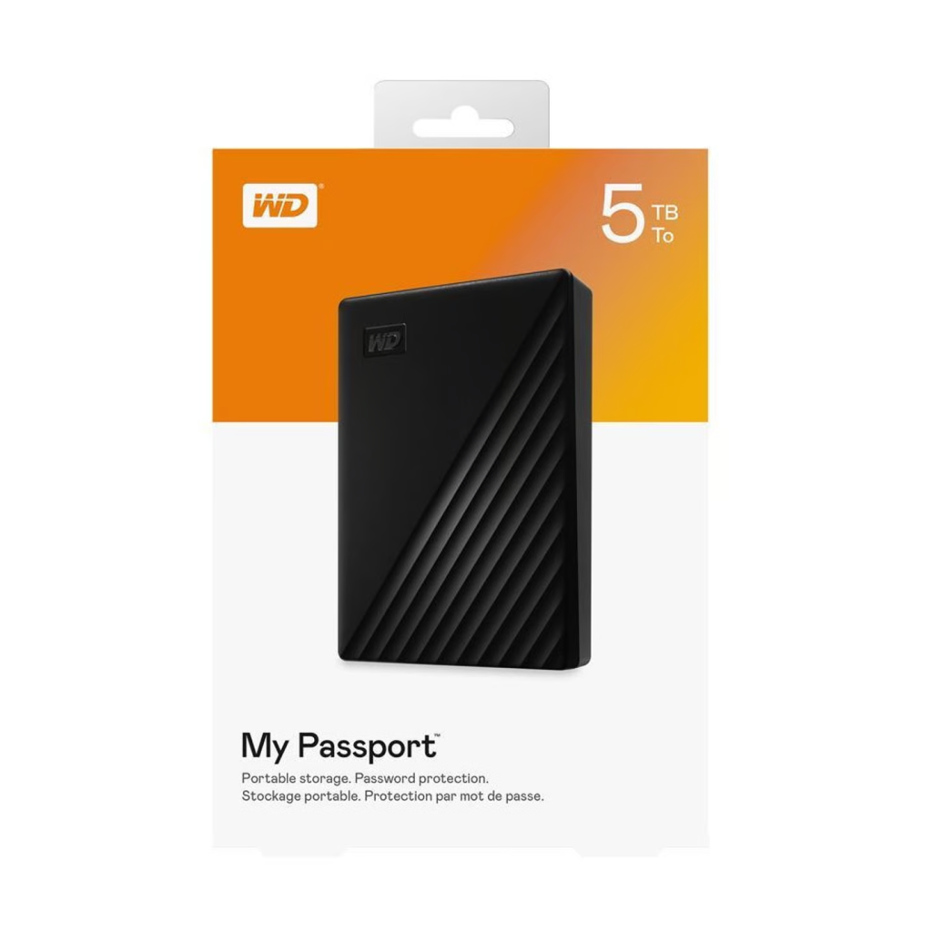 WD WDBPKJ0050BBK-WESN MyPassport 5TB, 2,5"   USB3.2, Taşınabilir, Harici HDD Siyah,  (Türkiye Distribütörü Garantili)