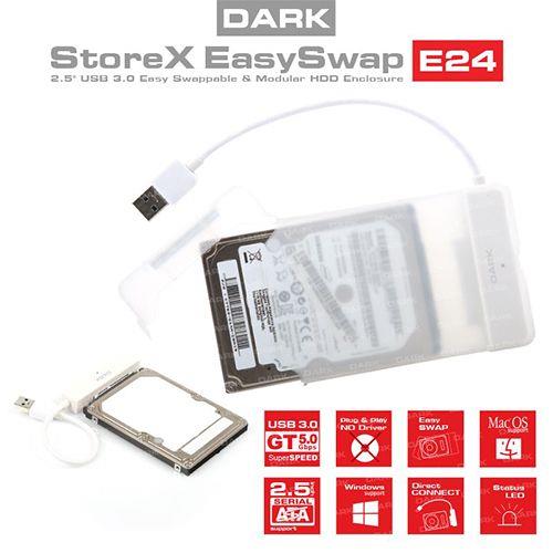 DARK DK-AC-DSE24U3 2.5" USB 3.0 Şeffaf Sata Harici HDD Kutusu - DARK