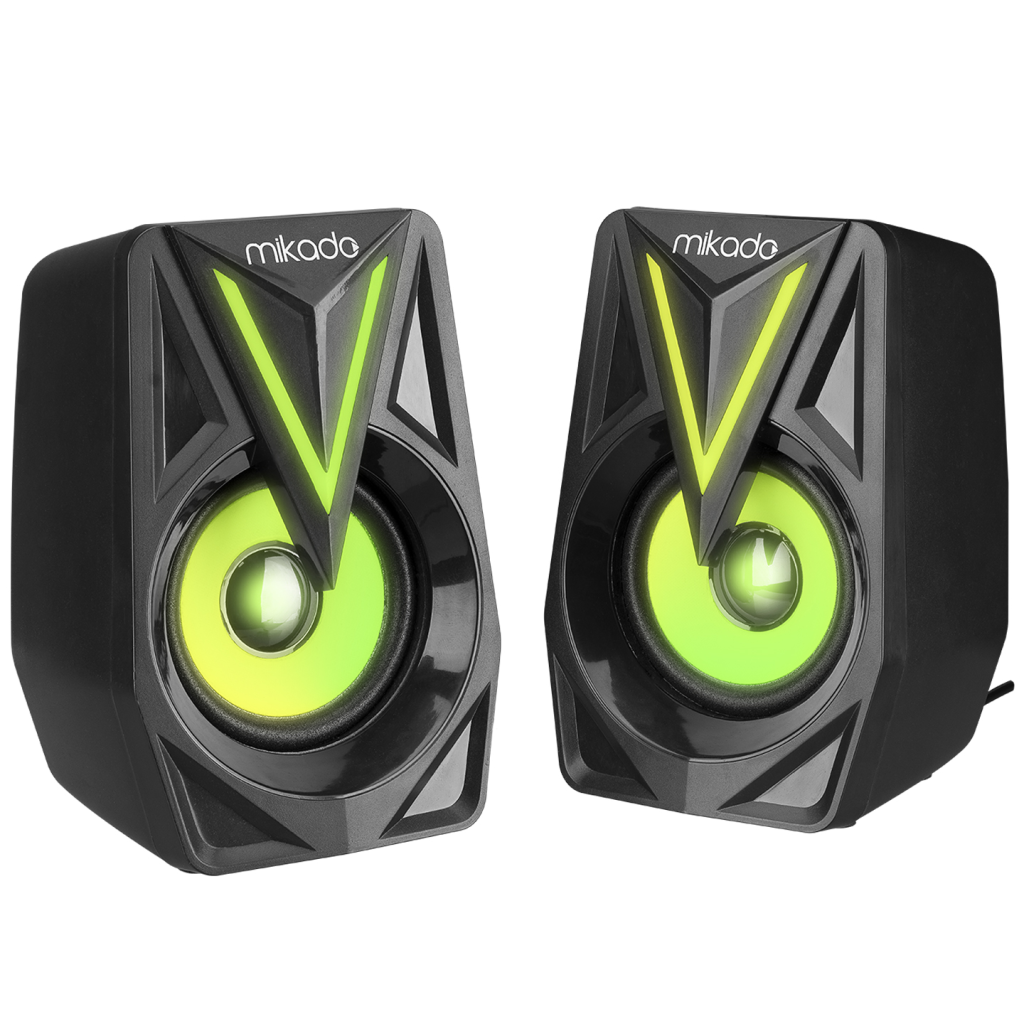 MIKADO MD-S23 GLARE, 6W, 1+1, Masaüstü, RGB Aydınlatma, USB, Siyah Kasa, Speaker - Mikado - görsel 3