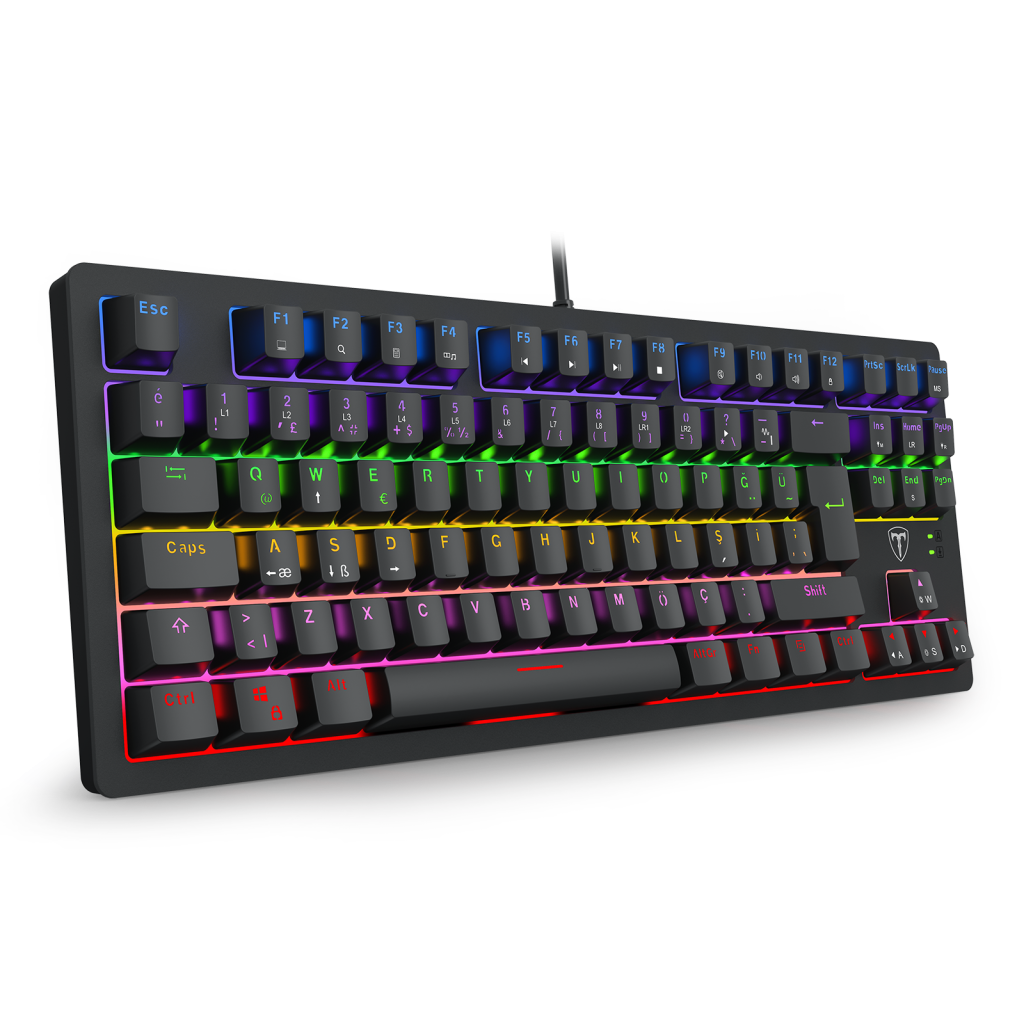 T-DAGGER BALI, T-TGK311-BL, USB Kablolu, Türkçe Q,  Rainbow Backlight, Blue Mekanik Switch, 87 Tuşlu, Gaming Klavye - T-Dagger - görsel 3