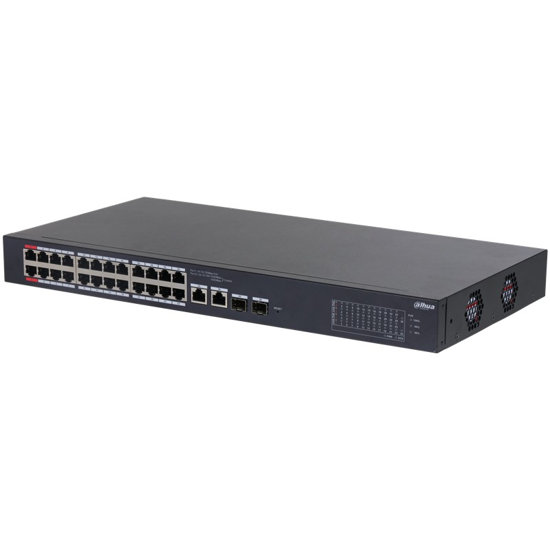 DAHUA CS4226-24ET-240 24 PORT 10/100 PORT 240W POE + 2XGIGABIT RJ45/2XSFP COMBO YÖNETİLEBİLİR RACKMOUNT SWITCH - Dahua