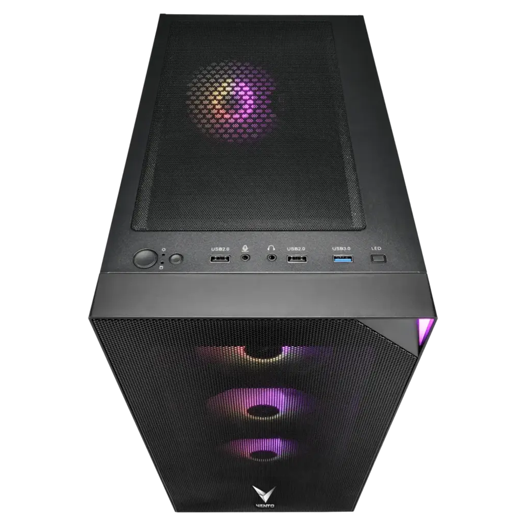 VENTO VG3400S, 650W, 80Plus, Siyah, Temperli Cam, RGB, ATX, Tower, GAMING KASA - Vento - görsel 4