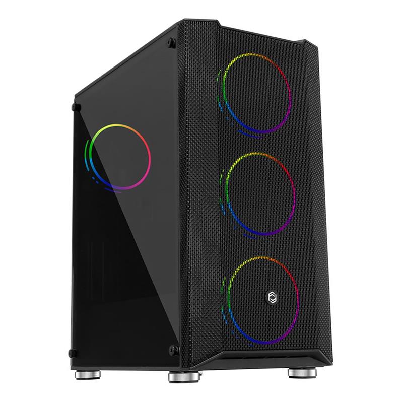 FRISBY FC-9405G 650W 80+ 4X120MM DUAL RING RGB FAN USB 3.0 MİDİ TOWER SİYAH KASA - Frisby