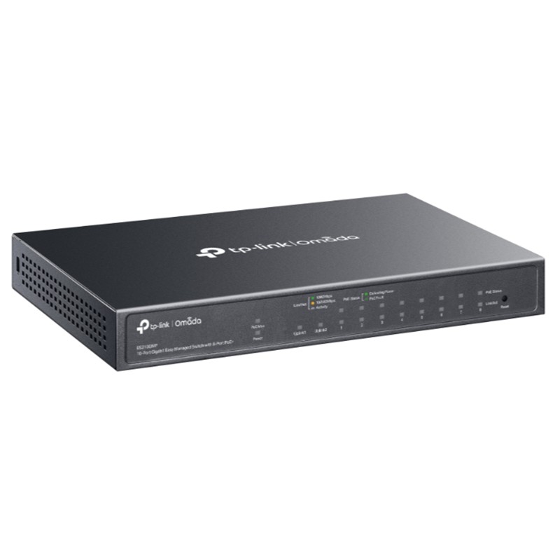 TP-LINK OMADA ES210GMP 10 PORT GIGABIT + 8PORT POE+ YÖNETİLEBİLİR 123W POE METAL KASA SWITCH - Tp-Link - görsel 3