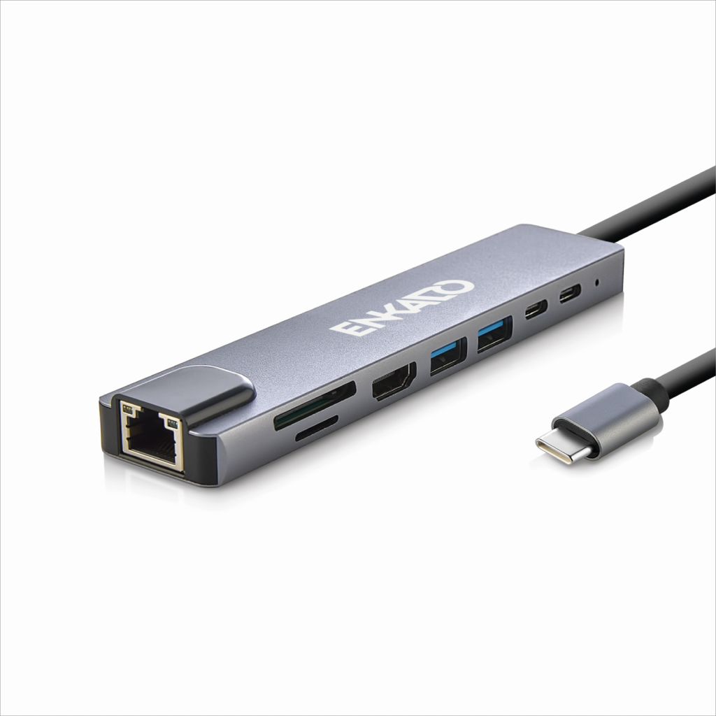 ENKADO EKD-TP42, Type-C to To HDMI, 2PD, 2 USB 2.0 HDMI 4K + SD/TF, Ethernet 100mbs Multi· Hub - Enkado