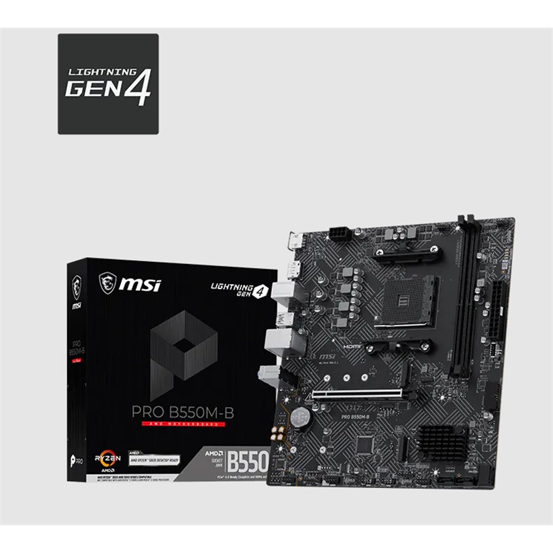 MSI PRO B550M-B AM4 DDR4 SES GLAN DP/HDMI SATA3 USB3.2 mATX - MSI - görsel 2