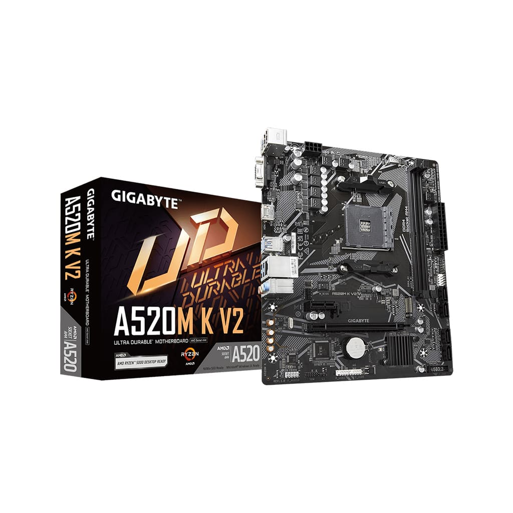 GIGABYTE A520M K V2 1.0 A520 DDR4 Vga GLan mATX HDMI M2 USB3.1 AM4 AMD Anakart - GIGABYTE - görsel 2