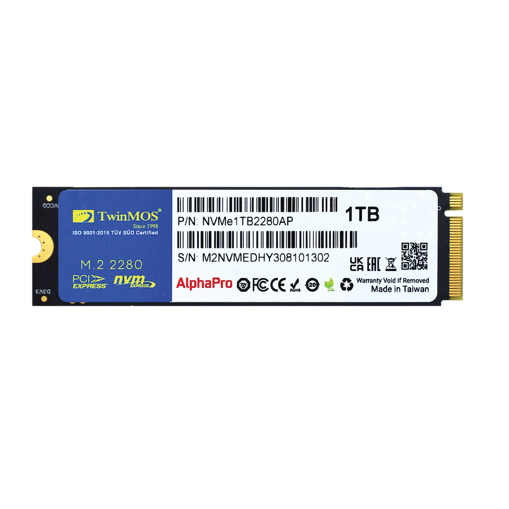 TWINMOS NVMe1TB2280AP AlphaPro M.2 1TB (3600/3250MB/s) PCIe + NVMe (3D NAND) SSD Disk (22x80MM) - TWINMOS - görsel 3