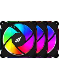 HAWK GAMING HF120_3LU SLIENTFORCE 120MM ARGB UCLU SIYAH KASA FANI - HAWK