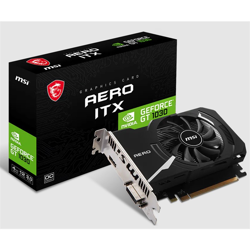 MSI GEFORCE GT1030 AERO ITX 4GD4 OC 4GB DDR4 64BIT 1XHDMI 1XDVI EKRAN KARTI - Msi