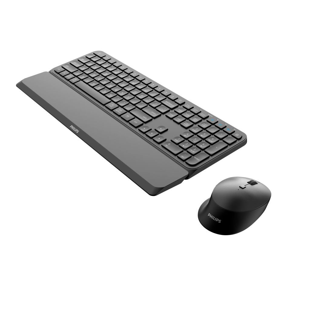 PHILIPS SPT6607B, Siyah, Türkçe Q, 2.4Ghz ve Bluetooth Kablosuz, Bilek Destekli, Multimedya Klavye Mouse Set - Philips - görsel 3