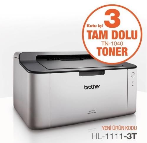 BROTHER HL-1111-3T Mono Lazer A4 Mono Usb Yazıcı 3 Tam dolu toner - BROTHER