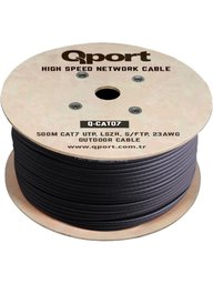 QPORT 500M CAT7 OUTDOOR LS0H SIYAH 23AWG HALOGEN FREE KABLO (Q-CATO7) - QPORT