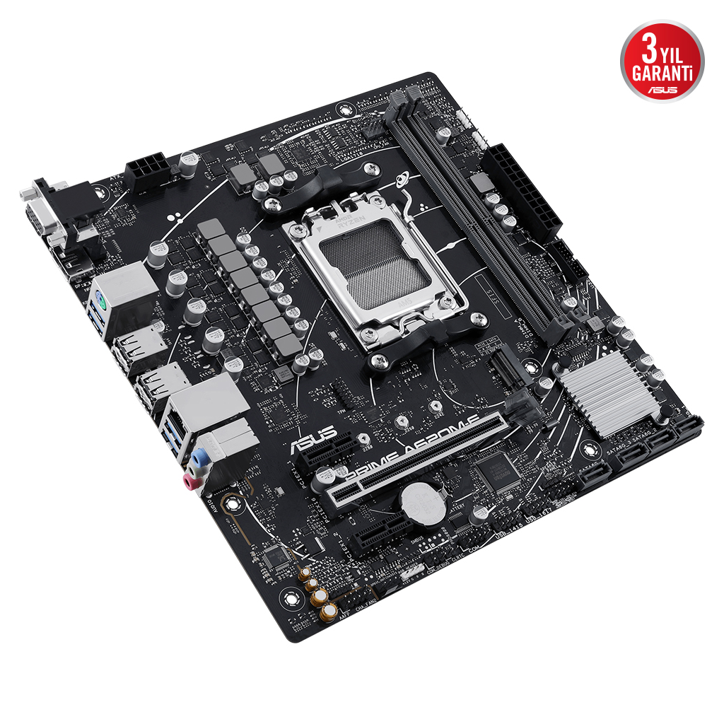 ASUS PRIME A620M-E-CSM, 2xDDR5, 1x M.2, D-SUB, DP, HDMI, AM5 Soket Anakart - Asus - görsel 4