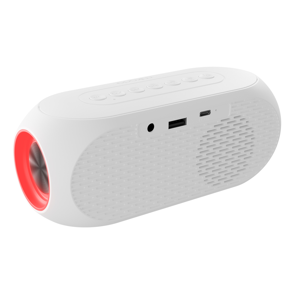 MIKADO MD-W7, Beyaz, 5W, FM Radyo, USB, AUX, Bluetooth, Kablosuz, Taşınabilir, 1200mAh Batarya, Alarmlı Saat, Derece ve Speaker - Mikado - görsel 5
