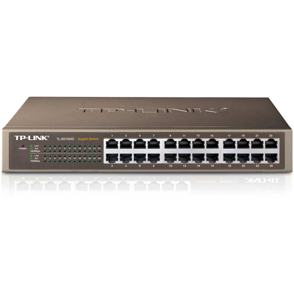 TP-LINK TL-SG1024D, 24 Port, GigaBit, Yönetilemez, Metal Kasa, Rackmount Switch - Tp-Link