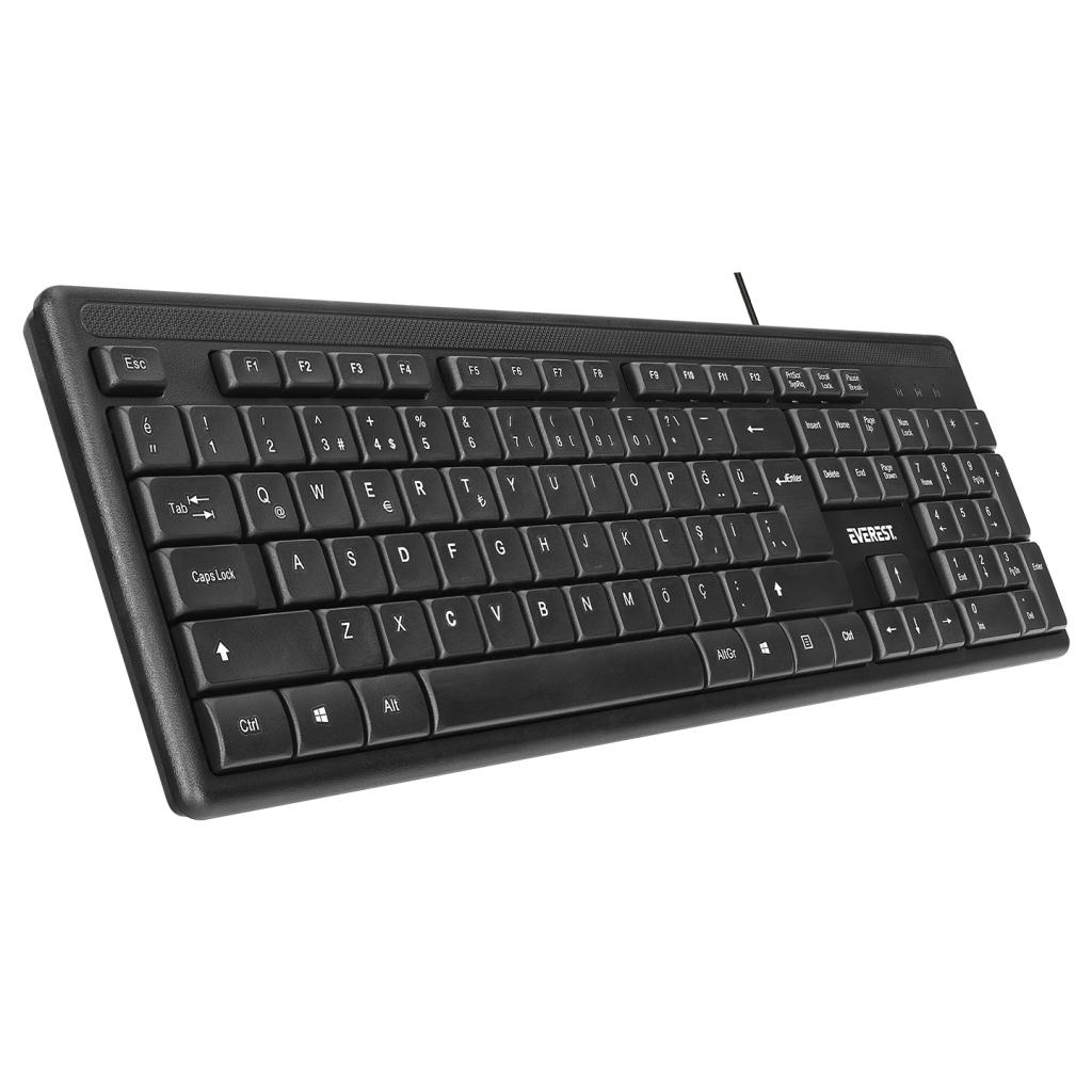 EVEREST KB-1002, USB Kablolu, Türkçe Q, Standart Klavye (Siyah) - Everest