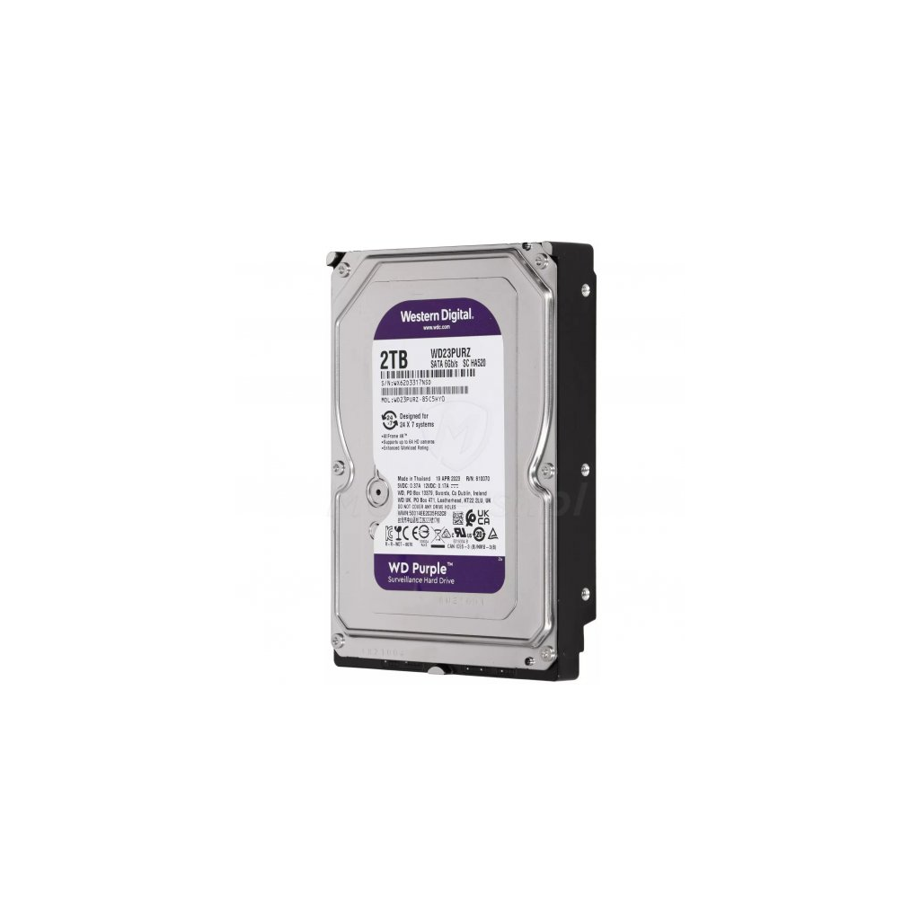 WESTERN DIGITAL WD23PURZ PURPLE 3.5" 2TB 5400rpm SATA (3 Yıl Garanti) 7/24 Harddisk - WESTERN DIGITAL - görsel 4