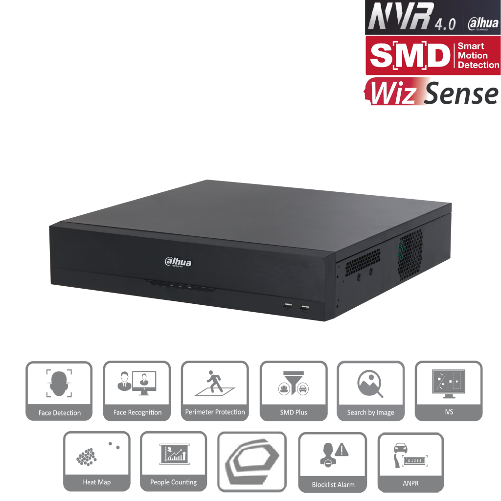 DAHUA  NVR5832-EI, 32Kanal, 32Mpix, H265+, 8 HDD Desteği, 1080P Kayıt, 384Mbps Bant Genişliği, 2 Port GigaBit Lan, RAID 0/15/6/10, NVR - Dahua