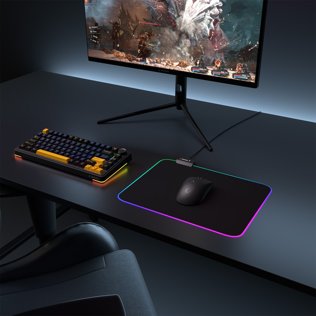 Rampage MP-21, PULSAR M RGB, 252x328x3mm, RGB Led, Gaming, MOUSE PAD (Siyah) - Rampage - görsel 3
