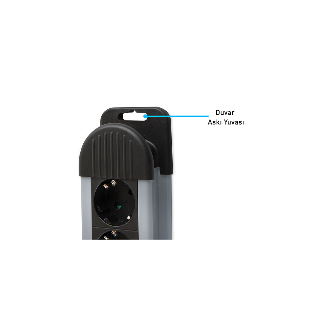 S-LINK Swapp SPGKS05, 5 Soket, Akım Korumalı Priz, 1.5Mt Kablo, 900 Joule (Gri) %100 Bakır - S-Link - görsel 4