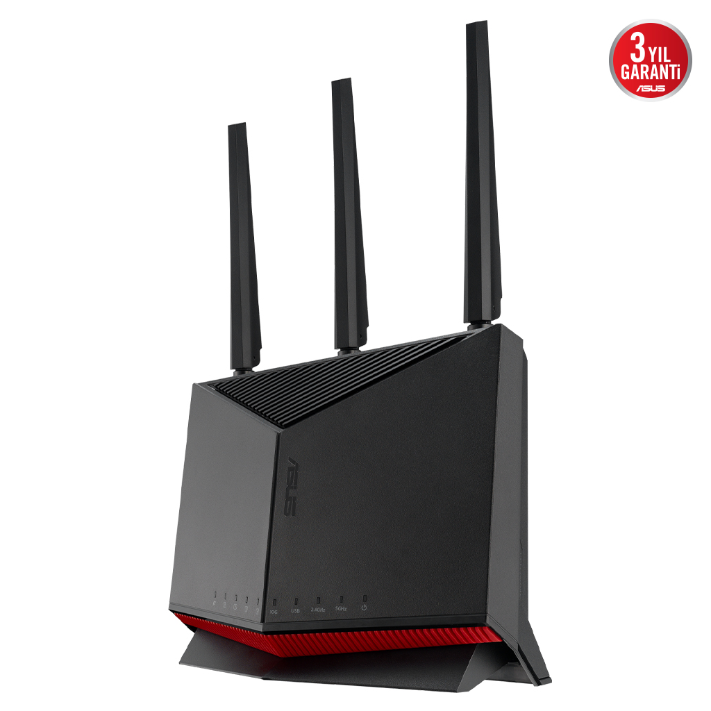 ASUS RT-BE86U, BE6800, 4 Port, 6800Mbps, Dual Band, WİFİ 7, AiMesh, AiProtection Pro, Gigabit Extendable Router - Asus - görsel 3