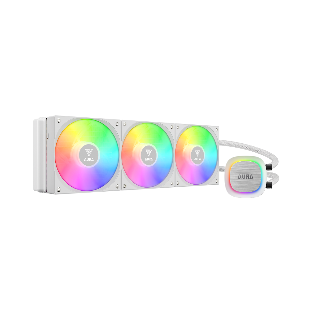 GAMDIAS AURA GL360 V2 WH, White Edition, 360mm,  RGB, 3 Fanlı, CPU Sıvı Soğutma - Gamdias