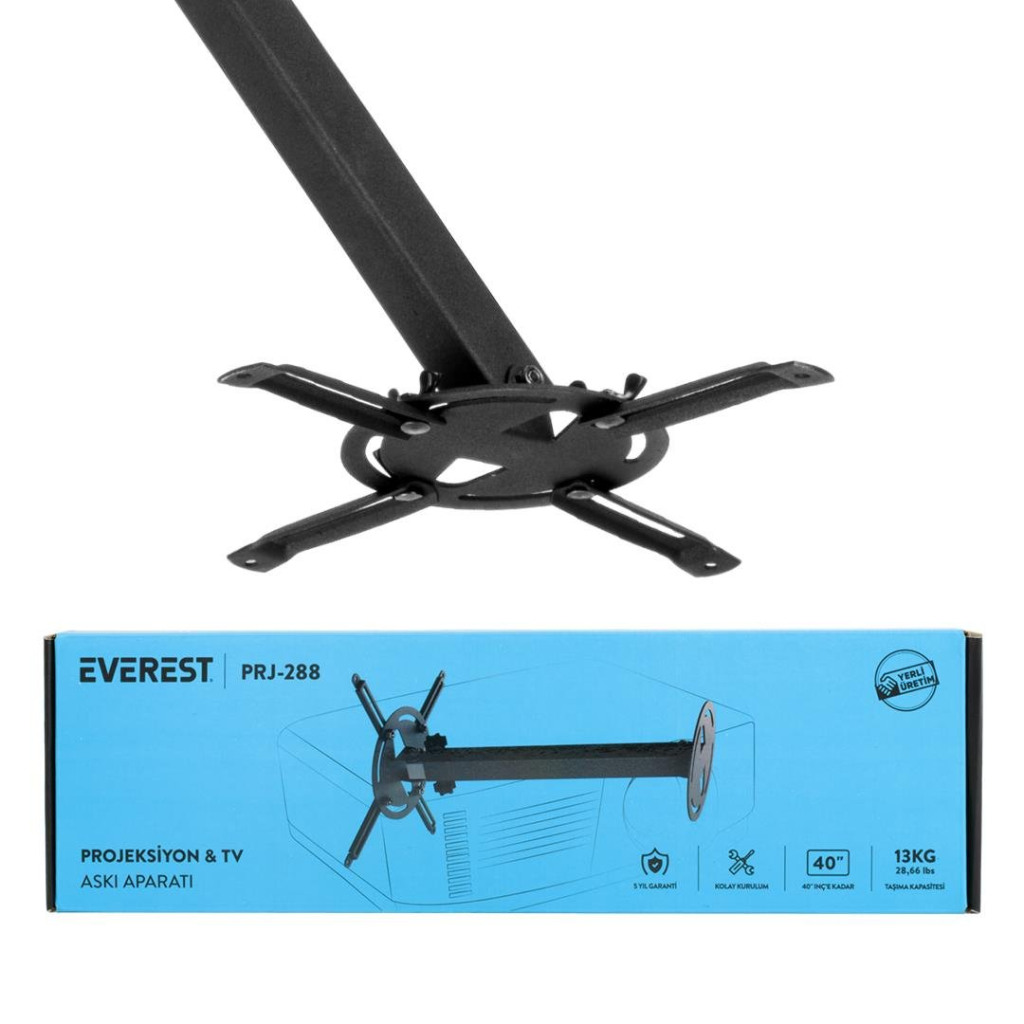 Everest PRJ-288, Teleskopik Ayak (37-52cm), 13Kg Taşıma, Projeksiyon ve Monitör, Askı Aparatı - Everest - görsel 2