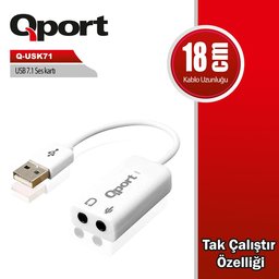 QPORT USB TO 7.1 SES KARTI (Q-USK71) - QPORT