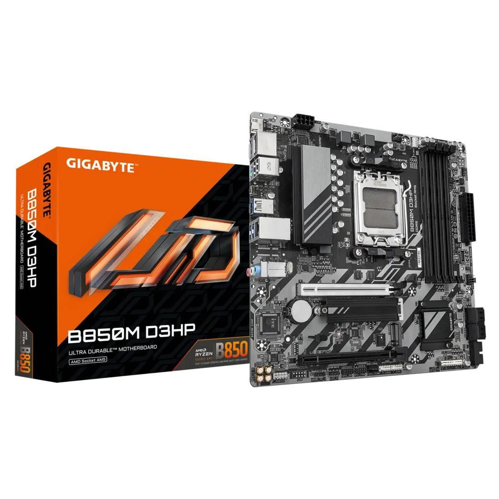 GIGABYTE B850M D3HP, 4xDDR5, 2xM.2, 2xDP, HDMI, Type-C, AM5 Soket GAMING Anakart - Gigabyte