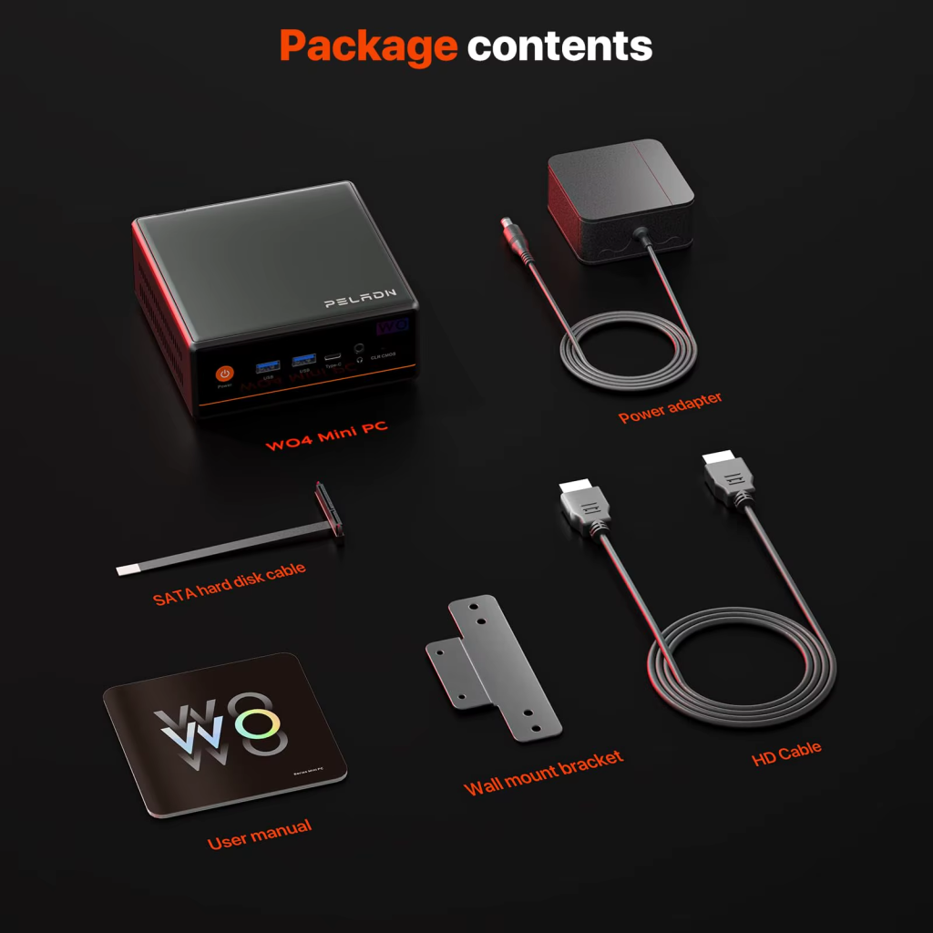 PELADN WO4 Serisi, AMD Ryzen 5 5600H, 16Gb Ram, 512Gb SSD, 1xHDMI, 1xDP,  4xUSB, 1xType-C, 2xLAN, Paylaşımlı Ekran Kartı, Wi-Fi6, Bluetooth 5.2, Windows 11 Pro, MFF MiniPC - Peladn - görsel 3