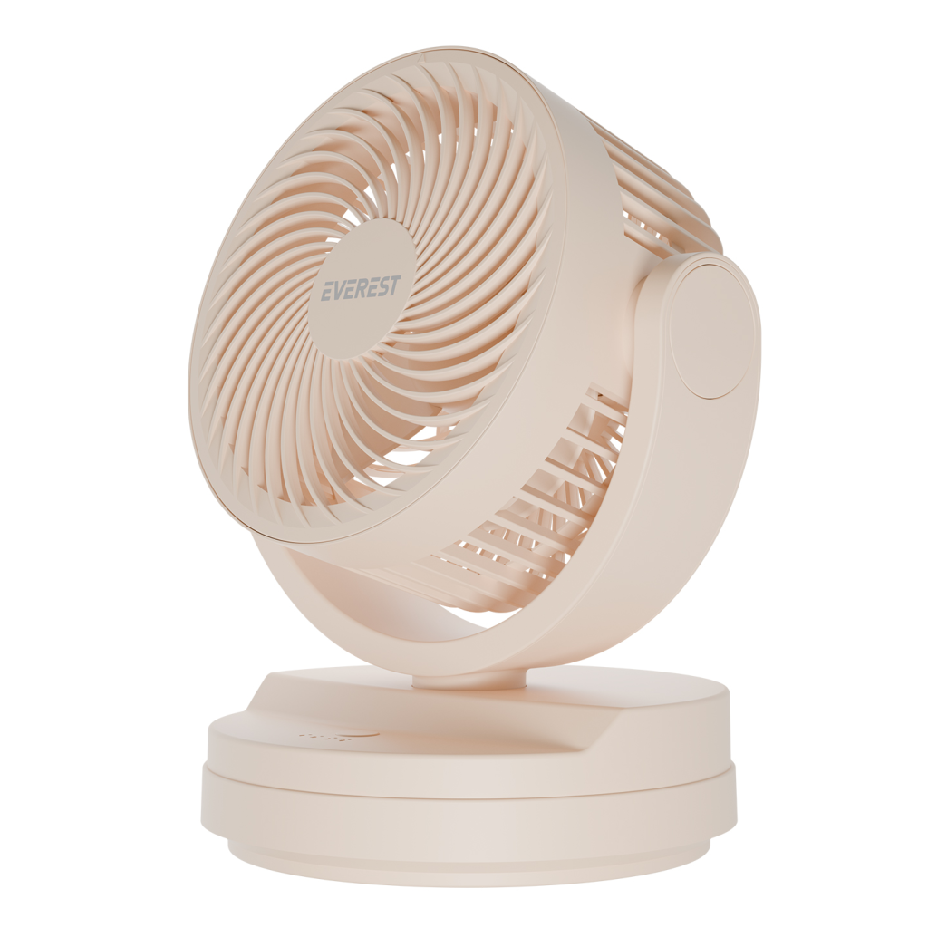 EVEREST EFN-509, KREM, 3 Kademeli Hız, 7"Kanat, Masaüstü, Type-C Vantilatör - Everest - görsel 3